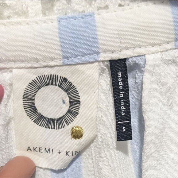 ANTHRO Akemi & Kin | Floral Embroidered & Striped Blouse - Picture 8 of 16